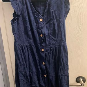 Navy blue button down dress